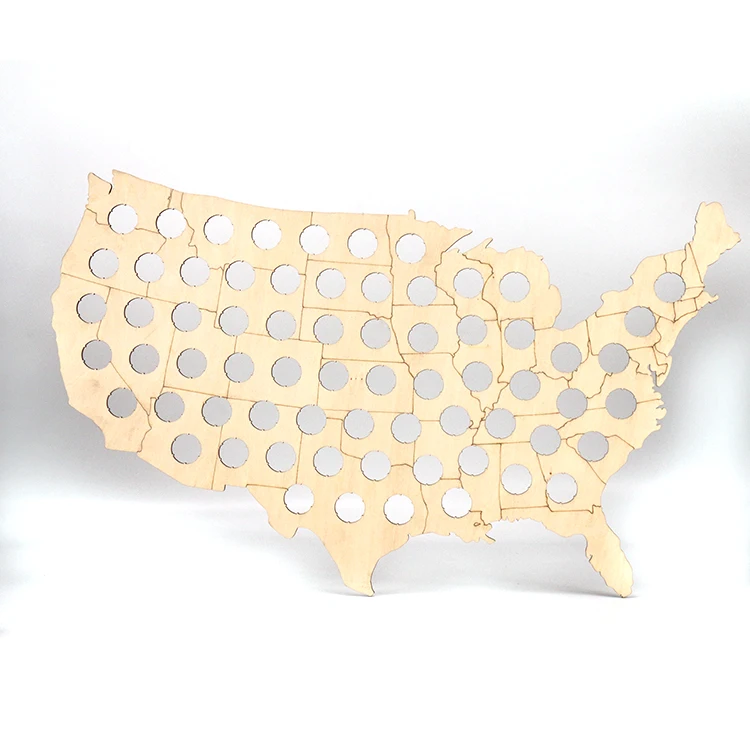 Creative and Exquisite Beer Bottle Collector Wooden Map Eco-friendly Wood China Art & Collectible wooden world map Country Map