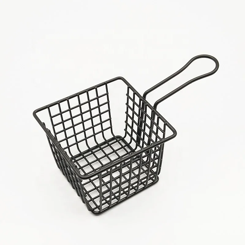 Iron American Black mini fries basket Creative cutlery snack basket Fried chicken nuggets basket
