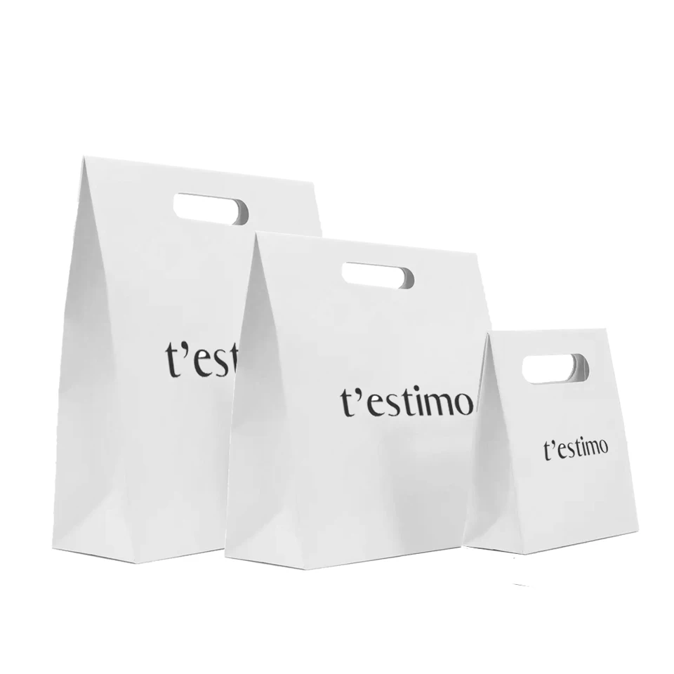 Custom Clothing Perfume Packaging Jewelry Gift Unique Shopping Paper Bag Printed Logo Luxury Die Cut Handle Paper Bags