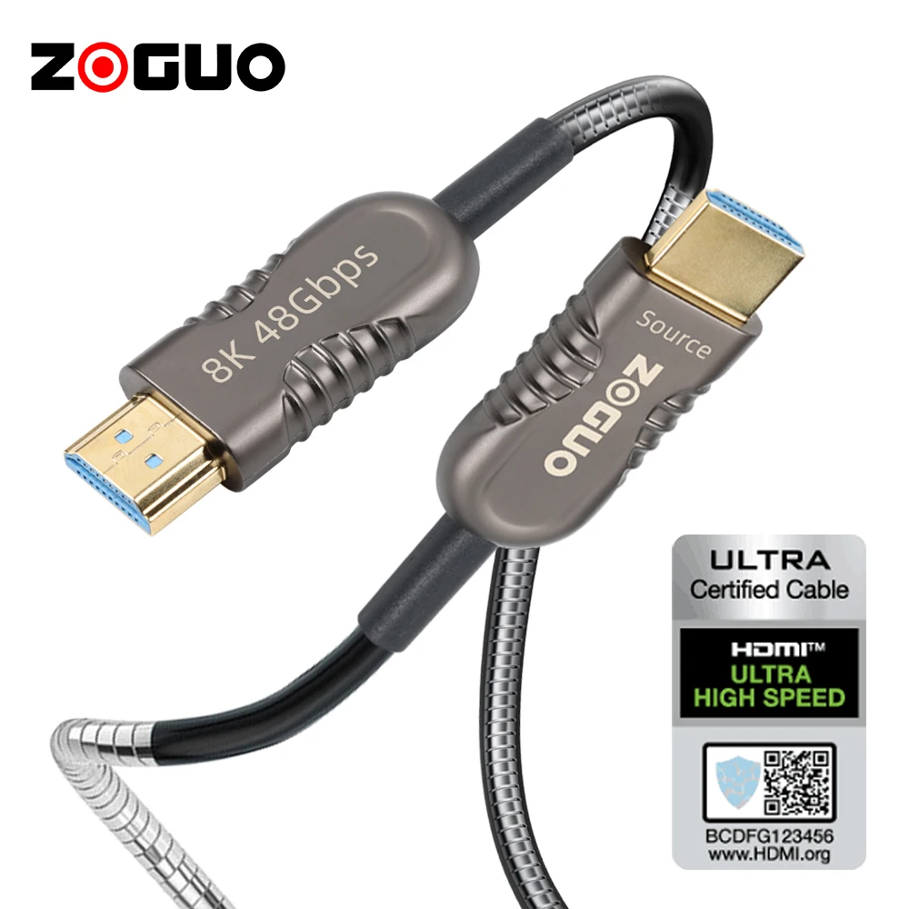 ODM мультимедийный высокоскоростной волоконно-оптический кабель 8K 60HZ AOC 2,1 V HDMI кабель