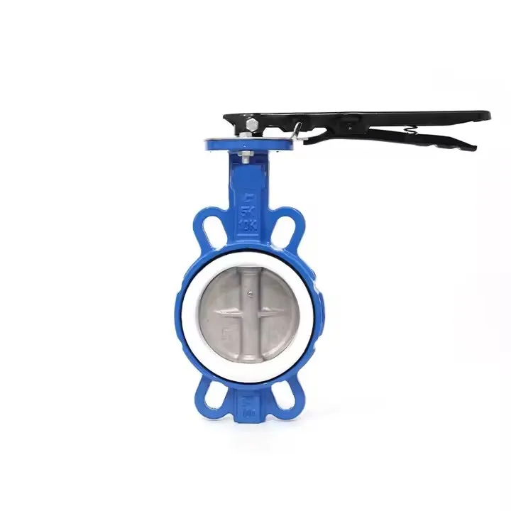 D71F-16Q 4 Inch Nodular cast iron manual tetrafluoroseal clamp Wafer butterfly valve