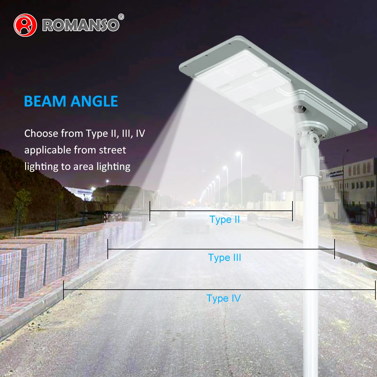 Rohs High Lumen 160lm/W 16000-24000maH/3.2V 3030LED Solar LED Street Light