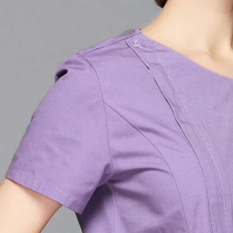 
OEM Factory Ladies New Style Fashionable V-neck Button Closure Nurse Hospital Uniform Women 