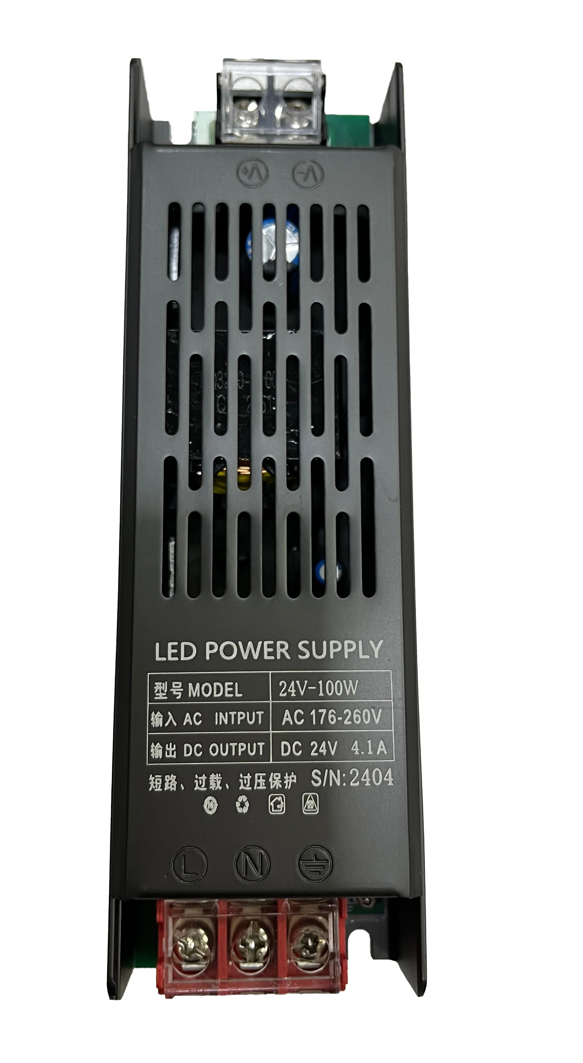 waterproof DC 24v 60W 100W 200W led driver outdoor light box switching power supply transformer