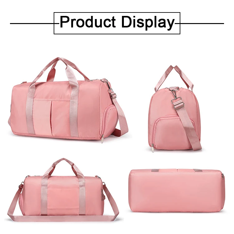 2025 Large Capacity Spend the Night Pink Sport Weekend Bags Training Yoga Bag Waterproof Durable Gym for Women
