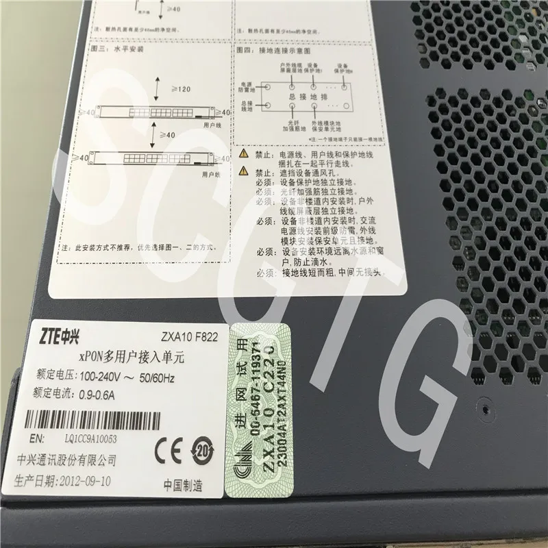 ZTE ZXA10 F822 ZXA10 F822 -16 100-240V ~ 50/60Hz xPON многопользовательский доступ блок XPON 16 портов OLT