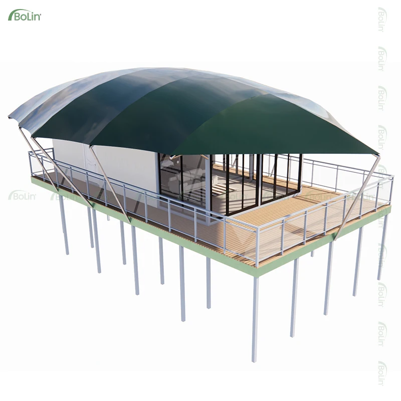 New Style Portable Popular Sturdy Membrane Light-Weight Steel Partitions Camping Tiny House Leaf Tent