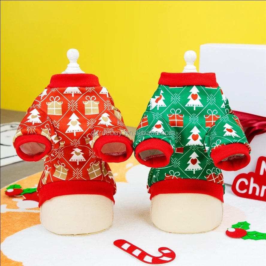 Wholesale Winter Festival Soft Comfortable Puppy Teddy Sweater Jersey Vest Dog Christmas Pet Clothes For Dog Cat