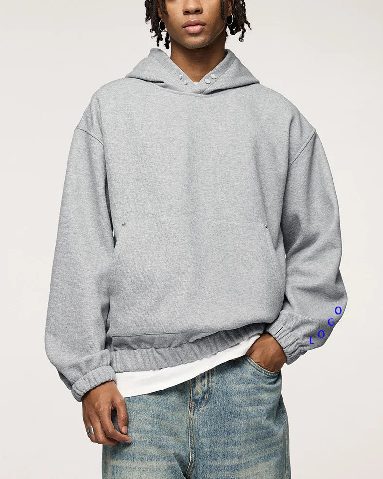 OEM High Quality Elegant 340grams Thick Cotton Fleece Oversized Warm and Comfortable Mens Custom Print Embroidery Hoodies