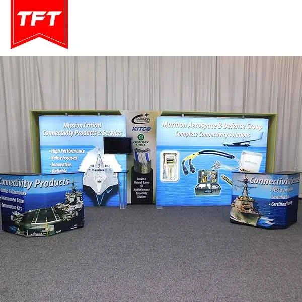 Easy To Install Customized Portable Textiles Frame Led Illuminated Trade Show Display Stand De Feria