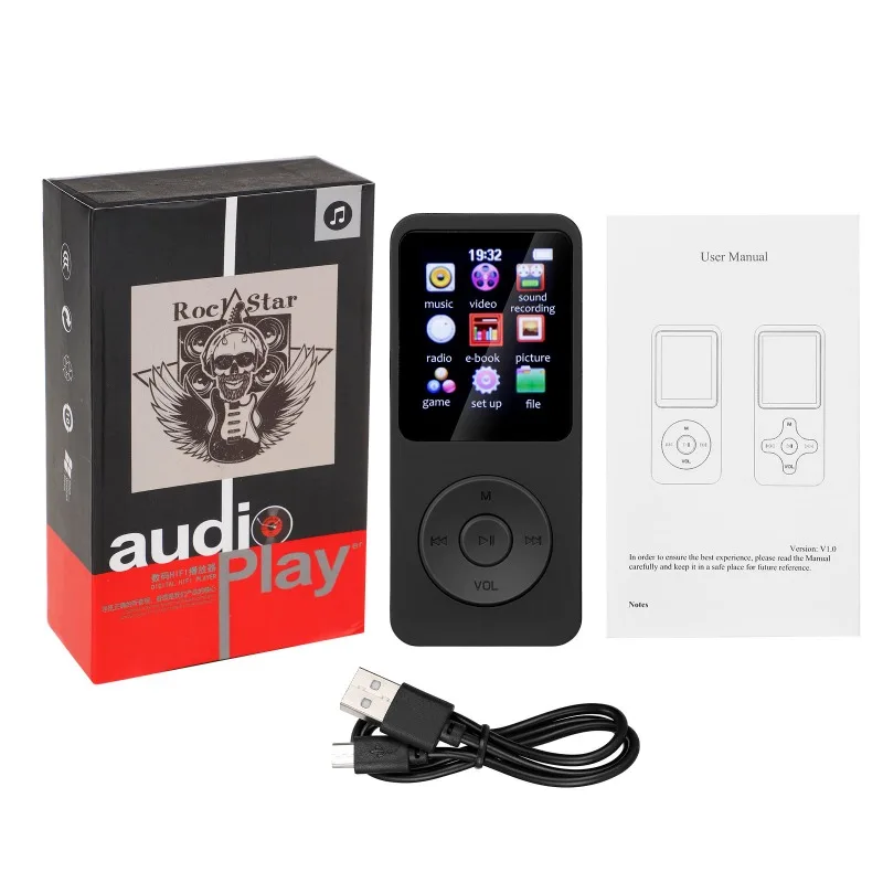 2024 Mp3 Music Player With Lcd Display Buit-in Speaker Portable Wireless Bt Audio Receiver Music Playing Sports Mp4