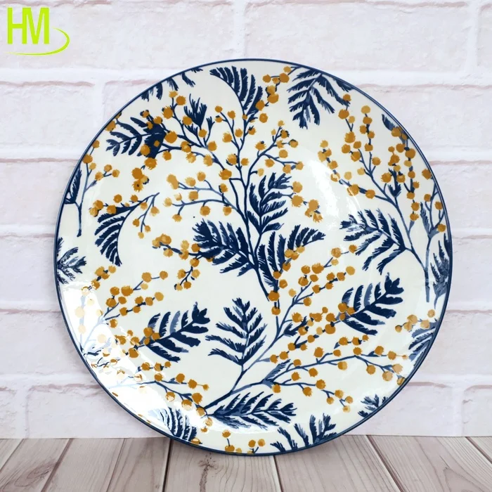 2025 New Pad Printed Ceramic Dinner Plates High Quality Stoneware for Home Restaurant Hotel Party European Design Pack of Dishes
