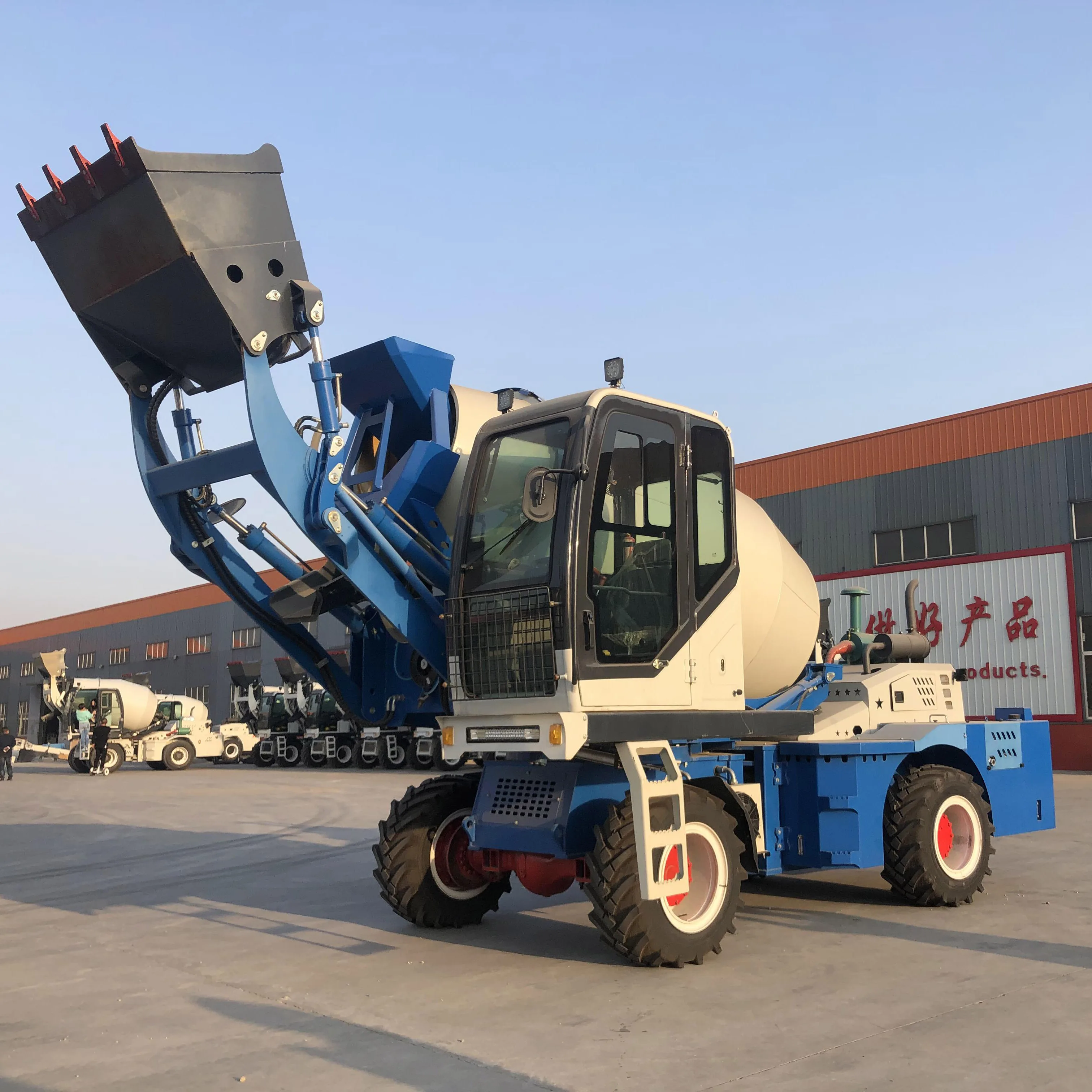 Chinese factory sale Automatic Weighing Mobile Self Loading Concrete Mixer Truck Self-Loading Rough Terrain Concrete mixer