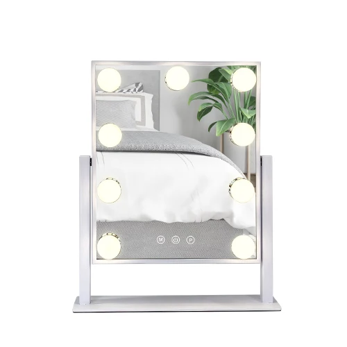 Сенсорный переключатель, металлическая рамка, макияж, голливудское светодиодное зеркало для туалетного столика с диммируемыми лампочками