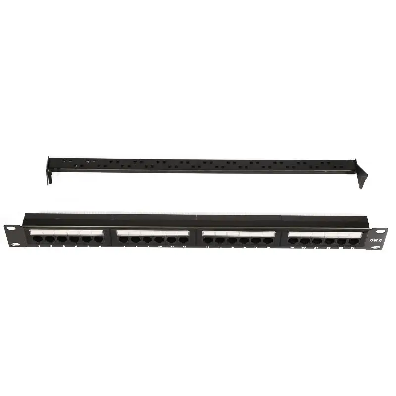 24 Port RJ45 Blank Patch Panel 1U 19 Inch Mount Suitable For Cat5E/Cat6 Keystone Ethernet Cable