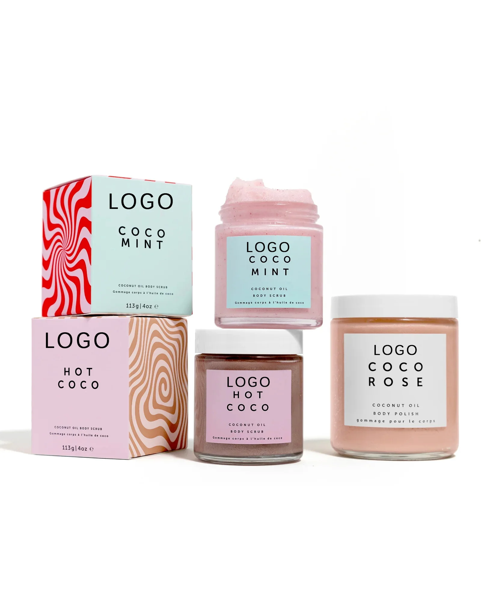 Private Label 250g Skin Coco Coffee Coconut Oil Body Scrub Brighten Deep Cleansing Body Exfoliating For All Skin