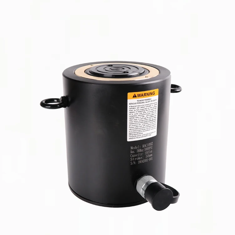 RAC-1006 700bar 10000psi single acting spring return 100 ton aluminum hydraulic oil cylinder jack