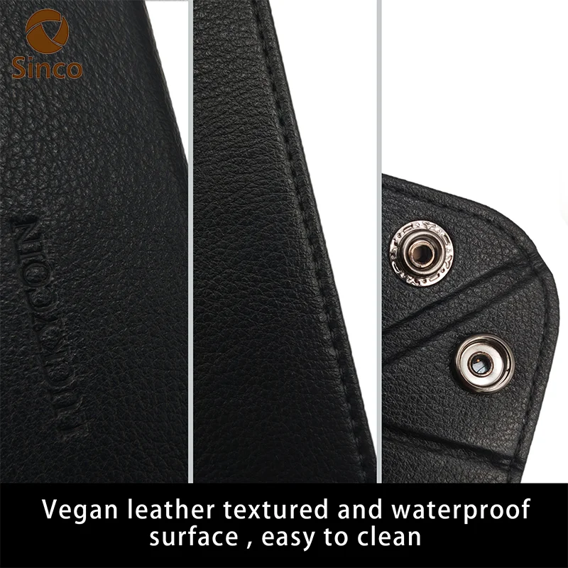 High Quality Black Vegan Leather Valet Tray Practical Storage Box Jewelry Organizer
