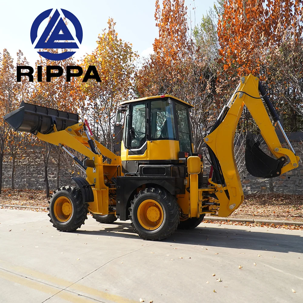 China Factory Diesel Wheel Loaders Front End Loader Excavator Backhoe Loader With Enclosed Cab