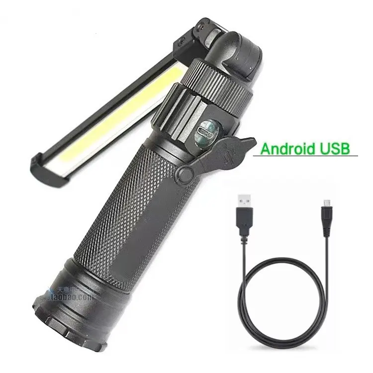 USB Rechargeable Vintage Camping Lamp 360 Rotate LED Work Light for Examining Repair Car Work-Strong White Light