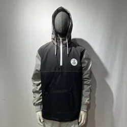 2021 New Model 100% Polyester Dip Tie Half Zip Logo Printed Mens Pullover WIndbreaker Jackets