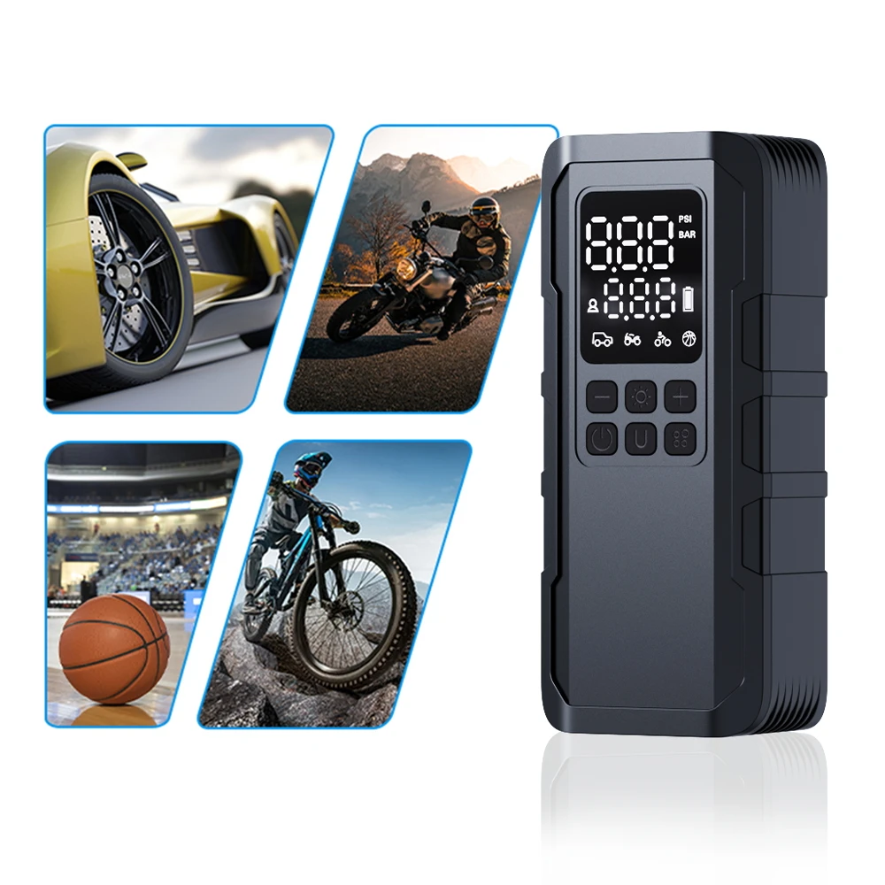 NEWO 150PSI Car Tire Inflator with Fast Inflation Air Hose and digital software with Auto Stop strong battery built-in Air Pump