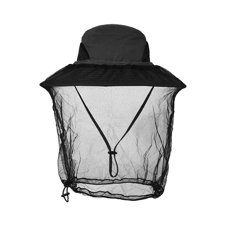 FF1375 Outdoor Mosquito Bucket Hat Head Net Fishing Sun Hat Hunting Netting Mesh Hood Cap Beekeeping Beekeeper Bee Veil Hat