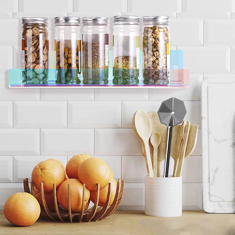 Collectible Toy Plants Display Organizer Colorful Acrylic Wall Shelves Custom Home Decoration Minimalist Storage Holders & Racks