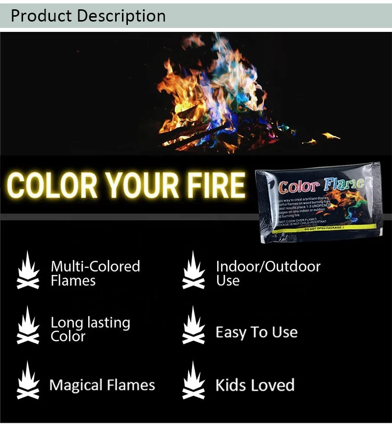 Magical Flames 25 pack Create Colorful Vibrant Flames for Fire Pit Campfire Bonfire Fireplace Rainbow mystical fire