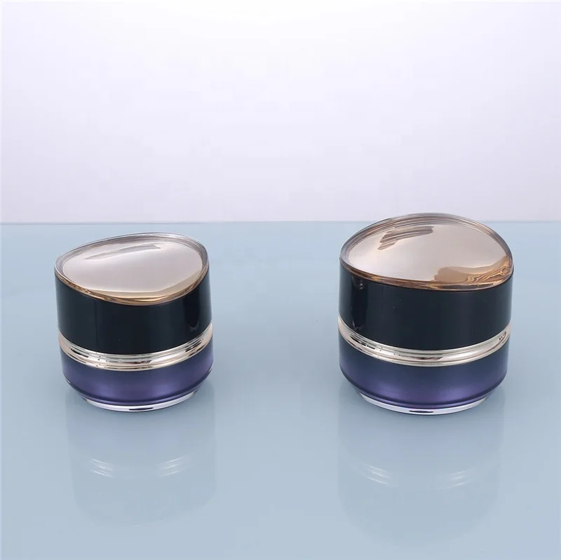 Double Wall Plastic Cosmetic 30g Purple Jar Acrylic Bottle for Lotion