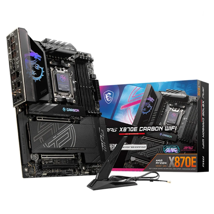 MSI MPG X870E CARBON WIFI AM5 Gaming Motherboard Support AMD Ryzen 9000/8000/7000 Series Desktop Processors AI PC Motherboard