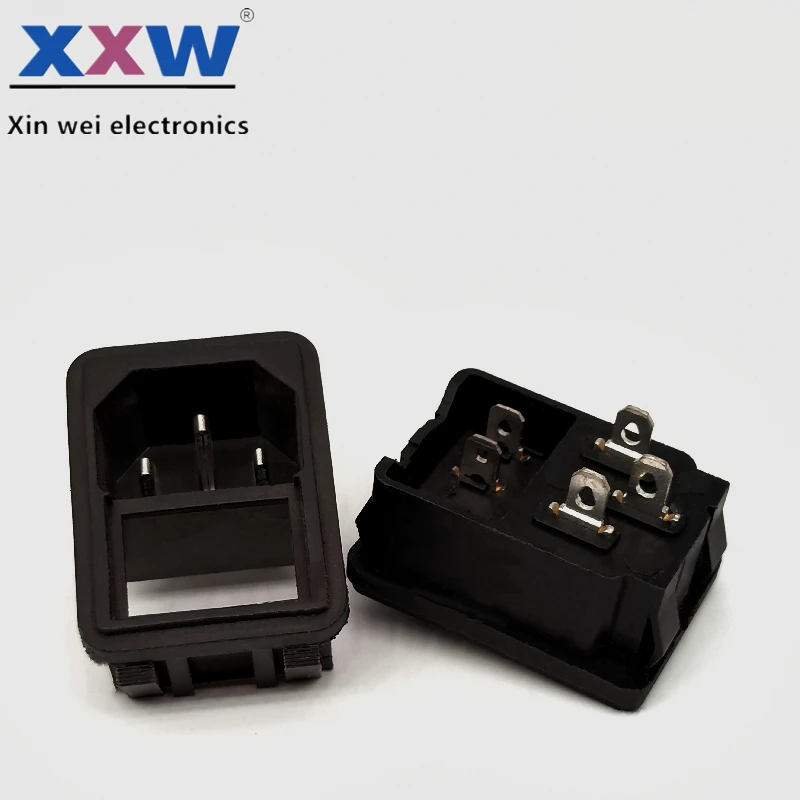 10A 125V C13 C14 переменного тока Мужской Разъем с винтовым креплением 110v питания разъем одной предохранитель 3-контактный сетевой IEC