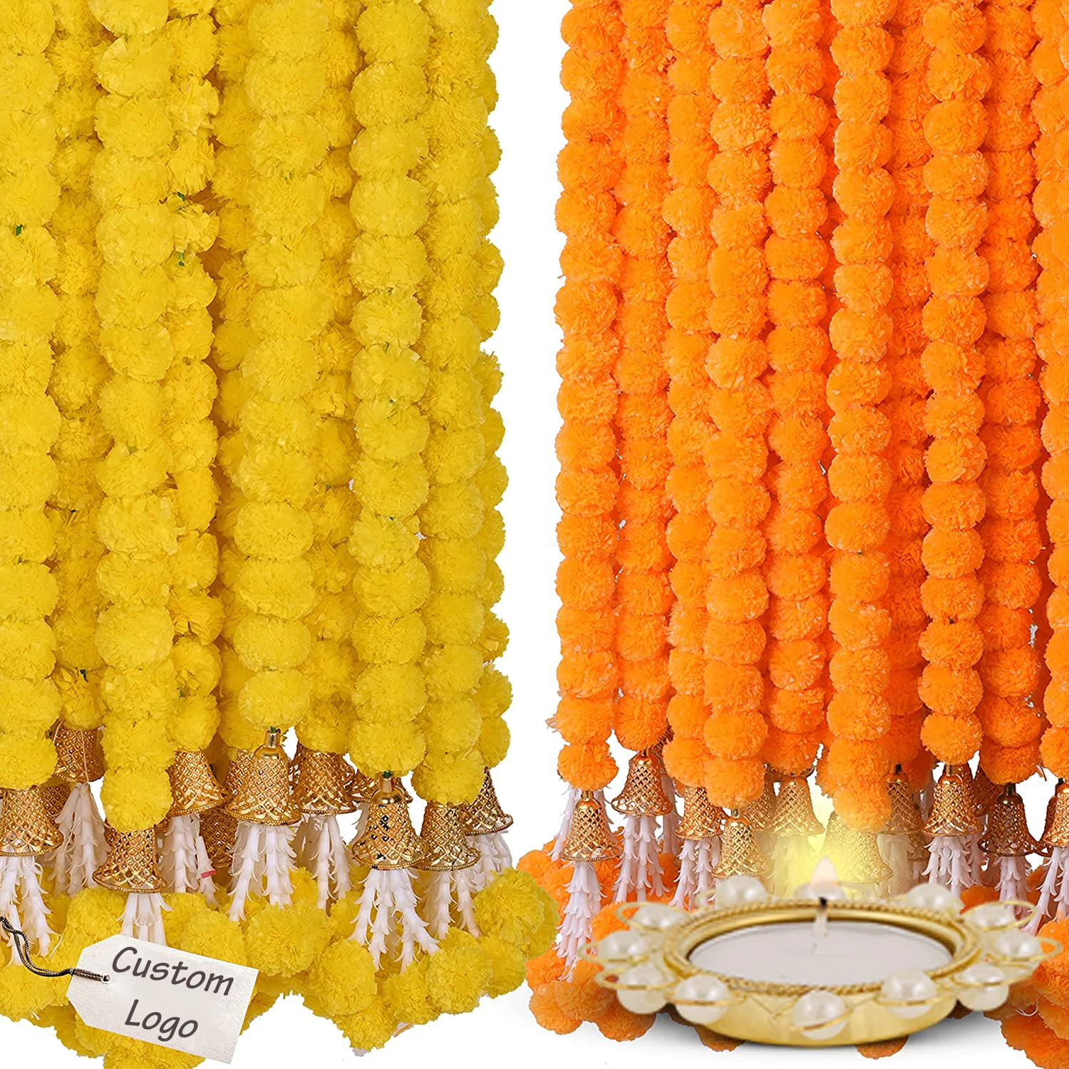 Nicro Мексиканская фиеста День мертвых струн индийский фестиваль свадебных цветов Дивали украшения Искусственные цветы ноготки гирлянда