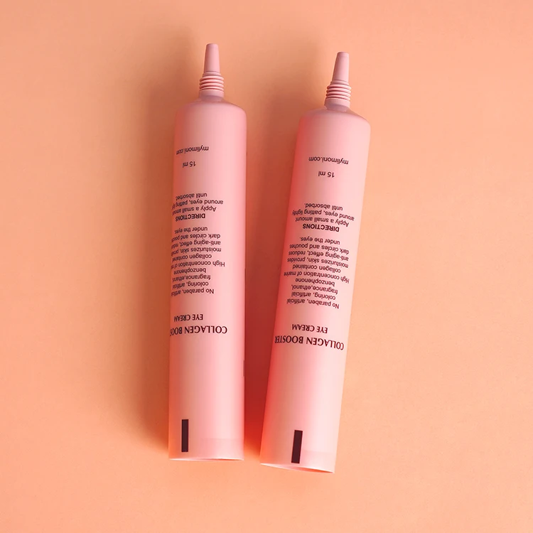 15ml Eco Friendly Cosmetic Tubes Long Nozzle Round PE Plastic Tube Eye Cream Cosmetic Packaging Tube