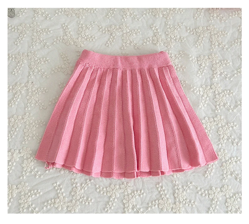 New Hot Selling Baby Girls Knitted Clothing Two Pieces Sweater Sets Lovely Girls Bow Sweater and Skirt Suits