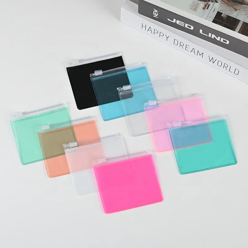 Custom Print Logo Plastic Ziplock Pouch Zip Lock Pvc Small Square Frosted Zipper Bag For Earring Necklace Jewelry Packaging