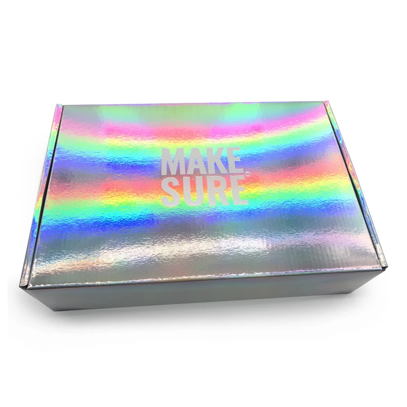 Hologram Shipping Packing Shiny Paper Candle Packaging Boxes 3D Display Holograms Hair Virgin Mailing Printing Gift Hologram Box