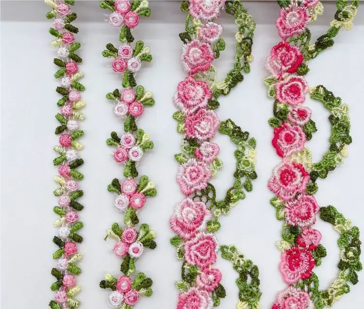 DIY Dress Decorative Colourful Flower Lace Embroidery Necklace Headband Sustainable Feature Polyester Textile Wedding Clothes