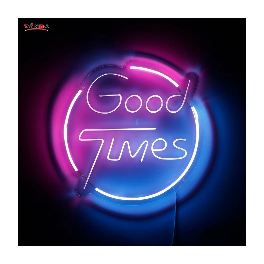 Winbo Dropshipping Custom led light neon sign Room Home Decoration Free design good times neon sign