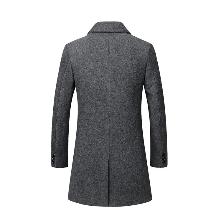 Winter Heavy Utility Cotton Lapel Men Single Breasted Clothing Slim Trench Coat Warm Overcoat Jacket