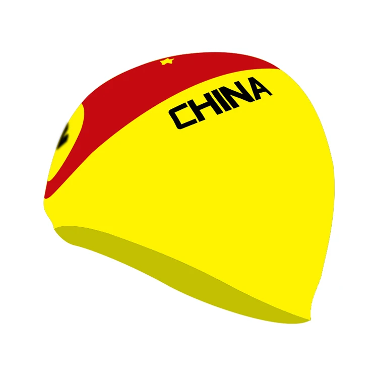 
Custom Cool Front Large Flag competition Silicone Seamless Swimming Cap 