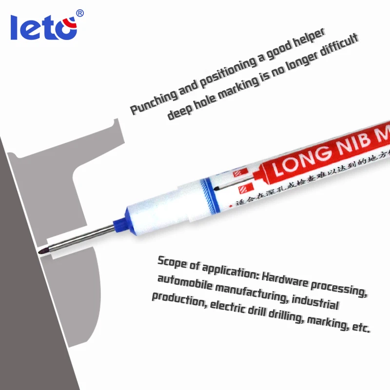 Deep hole 20mm long head marker pen for woodworking tiling hardware waterproof quick drying oil based pen for wholesale