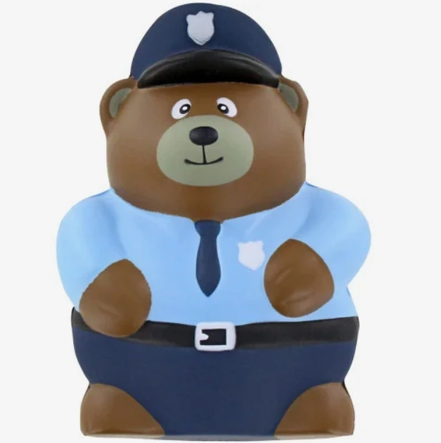 Hot selling customized logo promotional Printed Marketing Police Bear Stress Balls