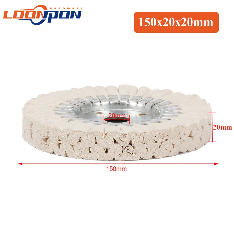 150 мм хлопчатобумажная полировальная ткань для полировки дыхательных путей полировочное колесо 24Plys Arbor 20