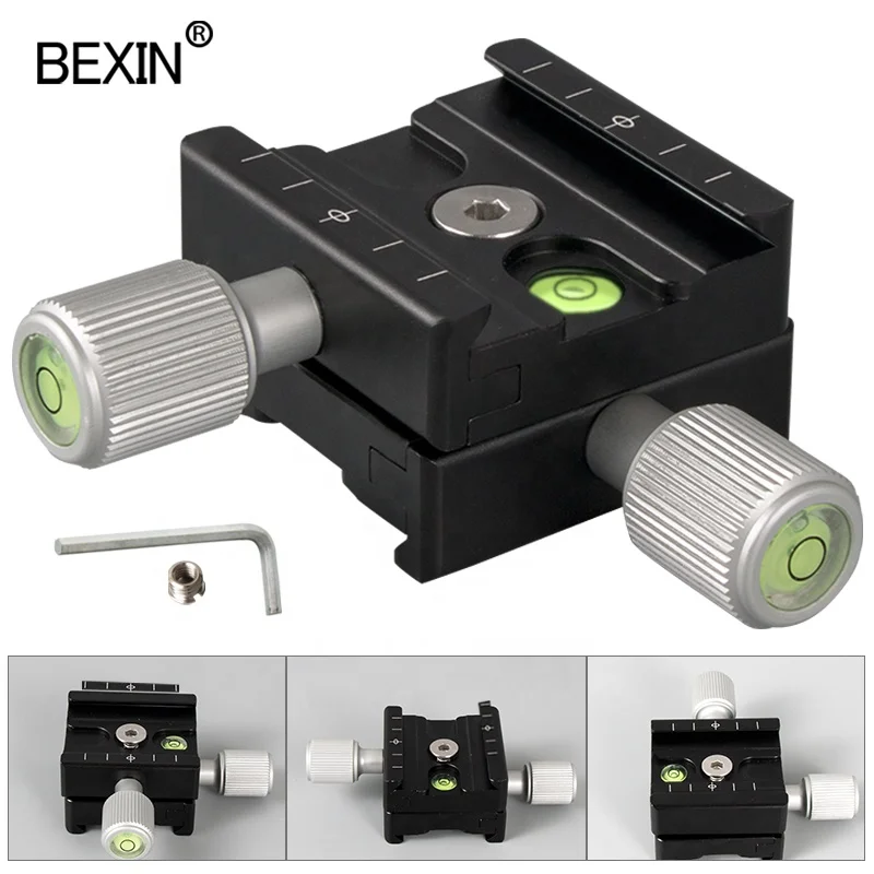 
BEXIN Double-sided Clamp Slide Mobile Anti-drop Slot Camera Adapter Quick Release Plate Clamp for DSLR Tripod Universal Camera 
