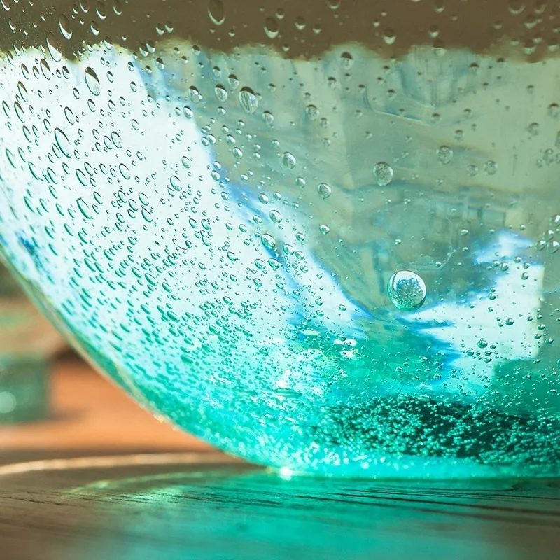 Dome blue large glassware vase vase decoration living room flower arrangement handmade Nordic space decoration