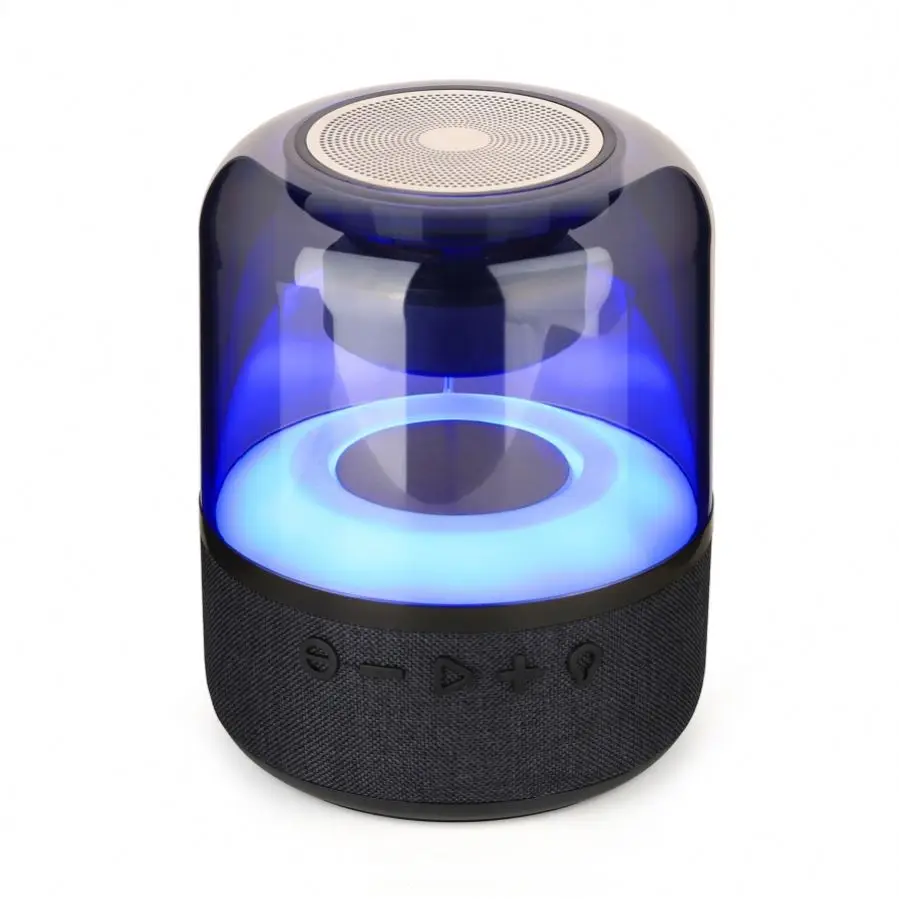 Atmosphere Light Stereo Surround Bluetooth Speaker Bocina Transparent Led Colorful Light Portable Bluetooth Speaker With Lamp