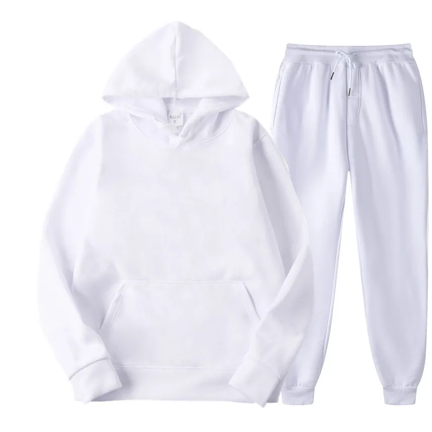 Wholesale hoodies without drawstring  womens sweatshirt and pant hooded sets