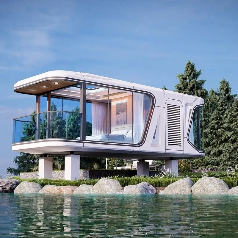 reasonable price spaceship prefab modular mobile container house  space capsule  home that fits in a  container