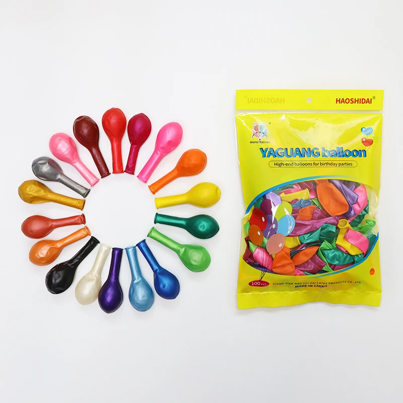 100pcs Metallic Colour Pearl Color Latex 10 Inch 1.5g Party Decoration Balloons For Wholesale Retail
